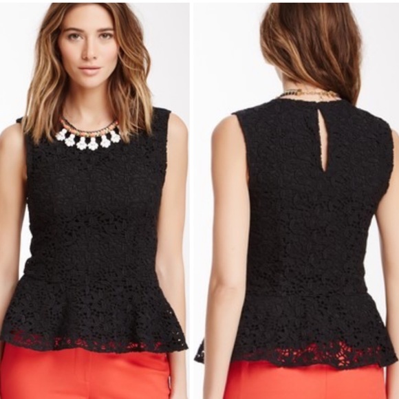 Joie Tops - Joie Shian All Over Lace Peplum Sleeveless Top M